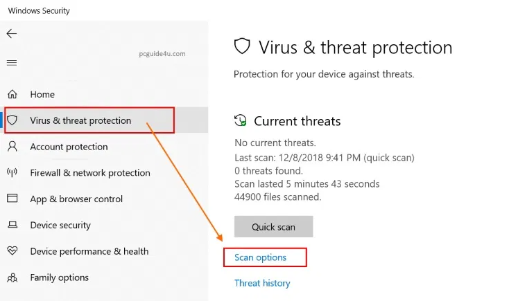 Run Malware Scan on Windows