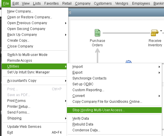 Check Hosting Settings in QuickBooks