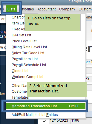 edit memorized transactions in QuickBooks