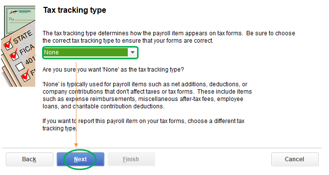 Tax tracking type