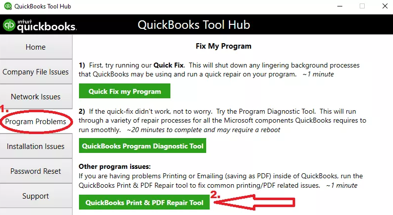 QuickBooks PDF & Print Repair Tool