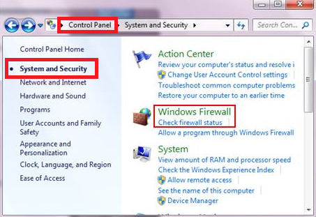 Disable the Windows Firewall