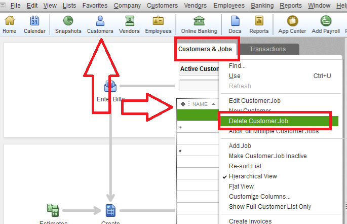 delete customers in quickbooks 2012 for mac