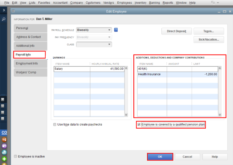 Set Up a Simple IRA in QuickBooks