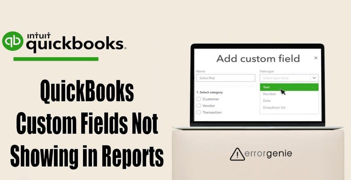 Errorgenie-QuickBooks Custom Fields Not Showing in Reports