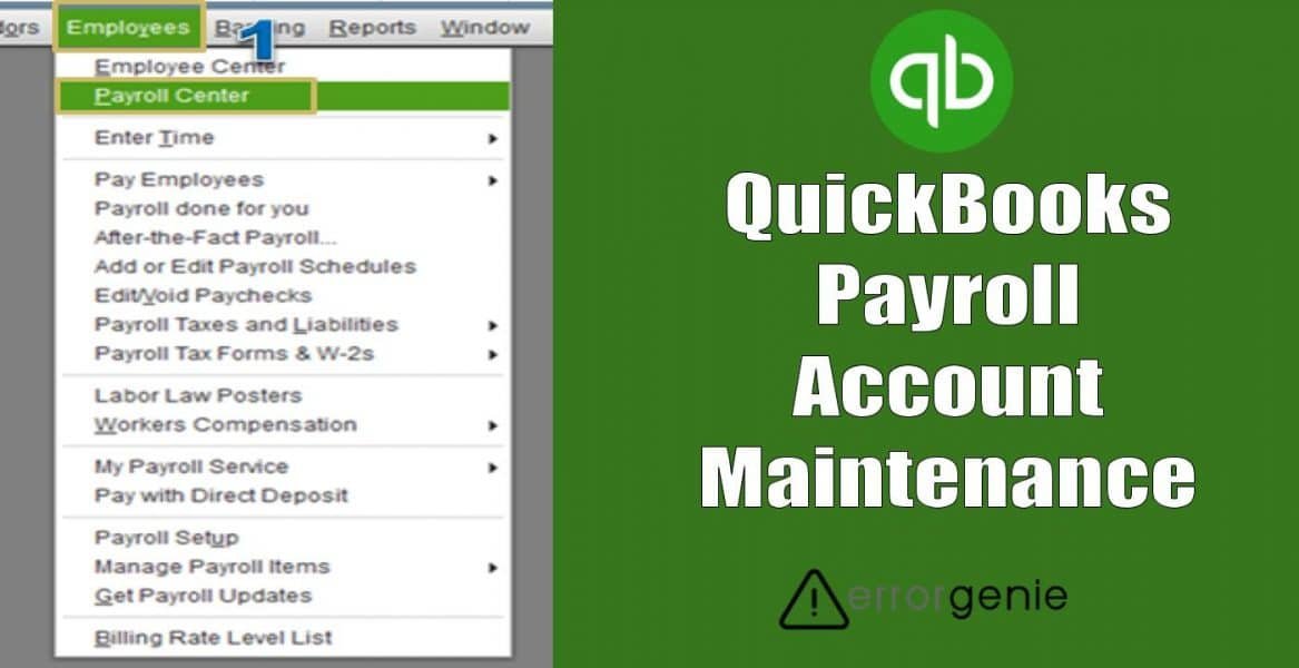 Errorgenie-Quickbooks payroll account maintenance