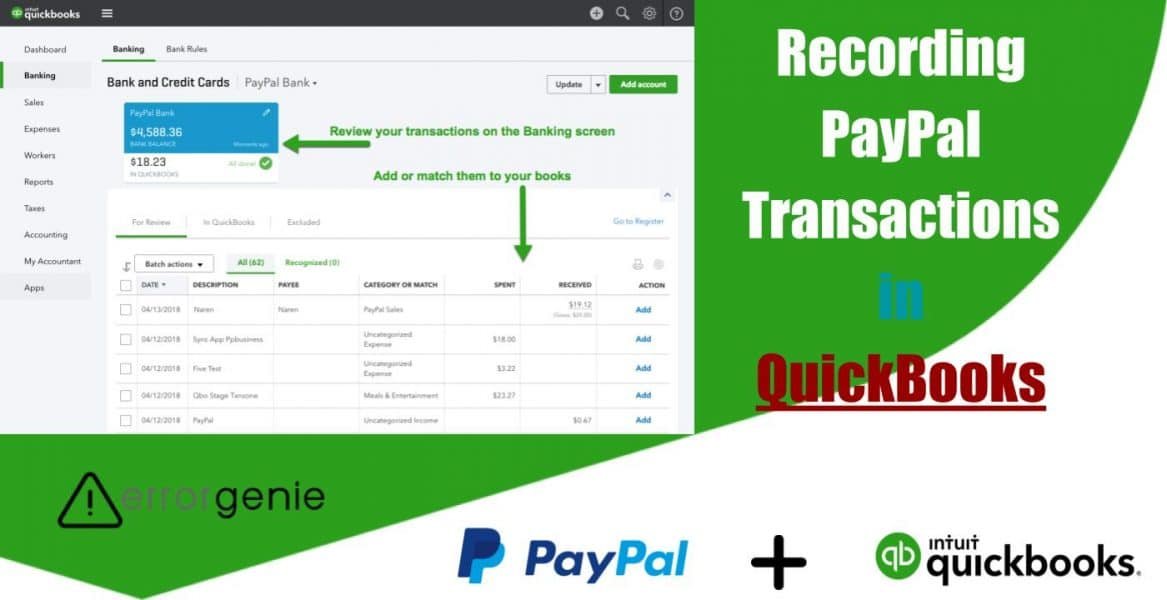 Errorgenie-Recording PayPal Transactions in QuickBooks